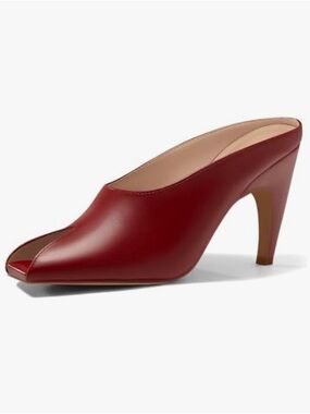 Red  Peep-Toe Mule Heels